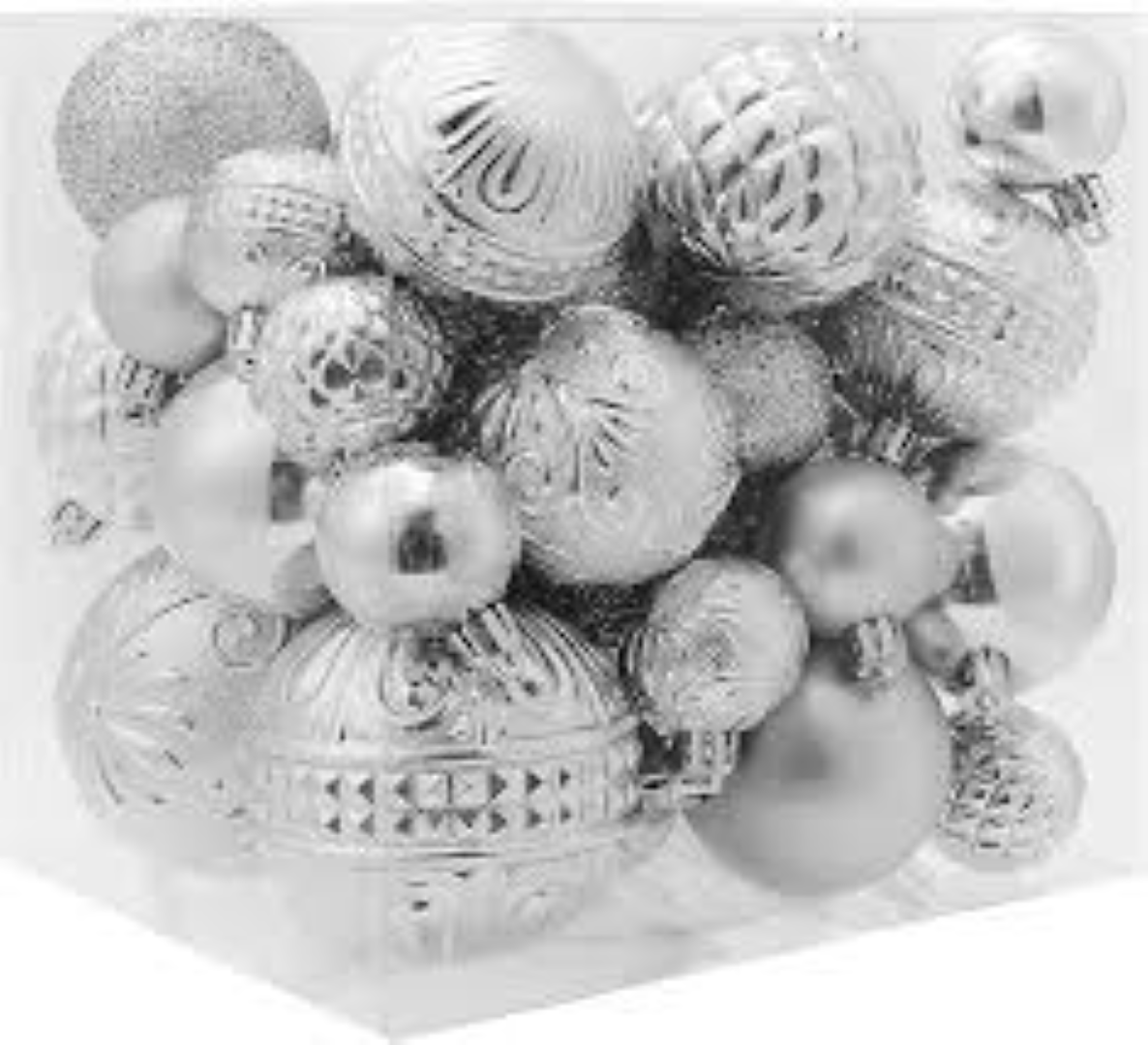 CHRISTMAS ORNAMENTS SILVER 46PCS/SETS